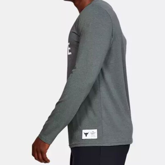 Under Armour Mens Project Rock Iron Paradise T-Shirt 1346101-012 Gray/White NWT - Picture 2 of 6